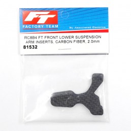 RC8B4 Carbon Fiber 2.0mm FT Front Lower Suspension Arm Inserts 2 pcs