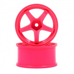 R-SPEC VALINO GV330 26mm Offset +7 Rim 2 pcs Fluorescent Pink For 1/10 RC Drift